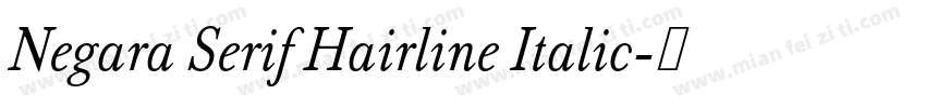 Negara Serif Hairline Italic字体转换